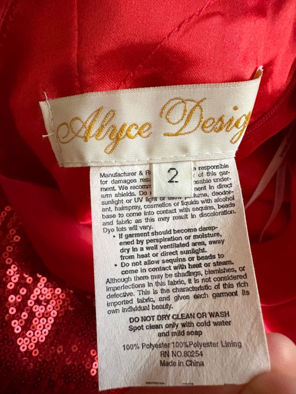 Vintage Alyce Designs red sequin dress 2 - Picture 8 of 9